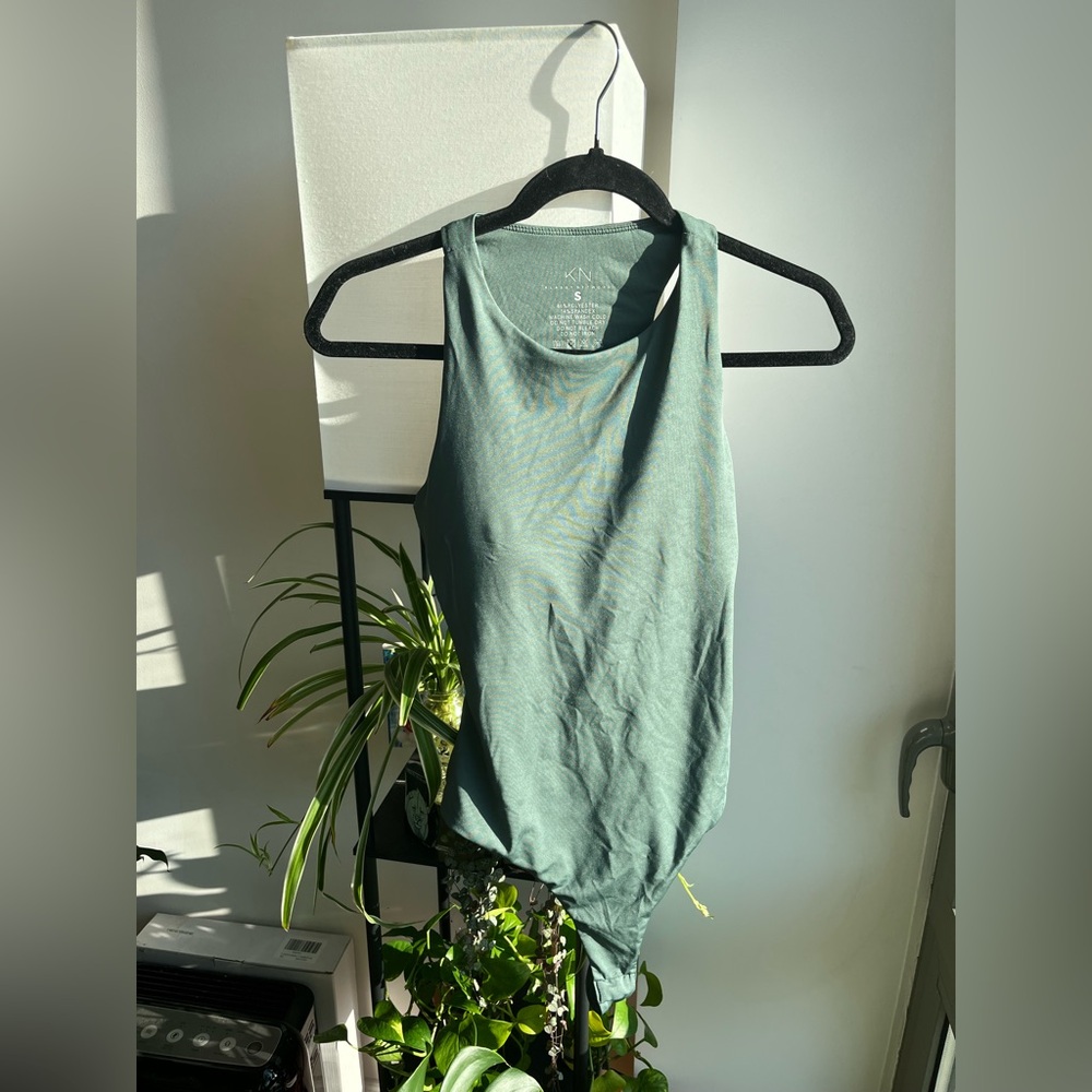 Klassy Network backless spandex bodysuit tank top with build in bra pads